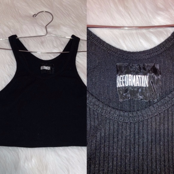 New Reformation Ribbed Racerback Crop Tank - Picture 3 of 7